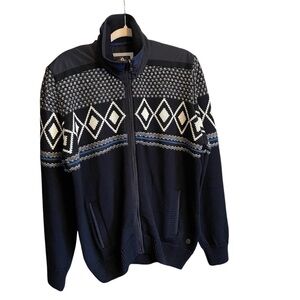 Impulso Made in Italy-50% Wool-Zip up Cardigan-Diamond Design- Size XXL-EU/XL US